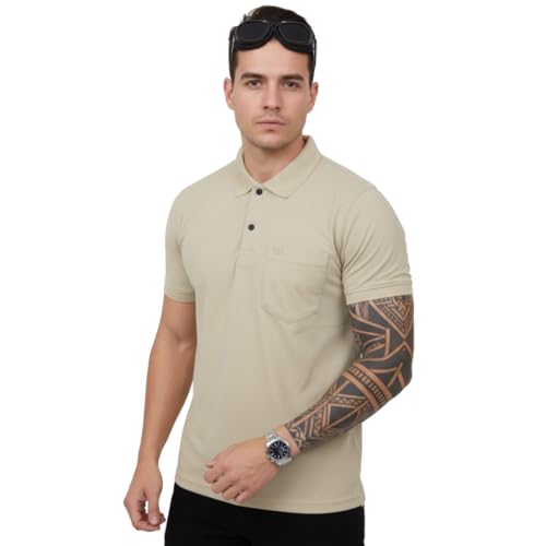 Image of SIDE UP Polo T Shirt for Man with Pocket, Polo T Shirts for Men, Summer Shirt with Collar, Half Sleeve, Cotton Blend, Light Weight, Comfotable Fit (Pack of 1) M to 3XL