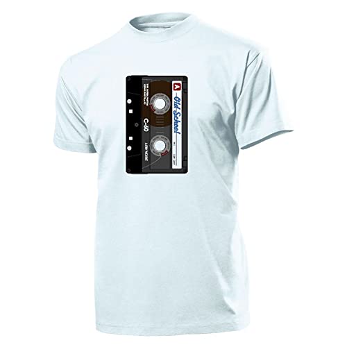 T-shirt motif cassette musicale ancienne Oldschool blanc XXXXXL 4547