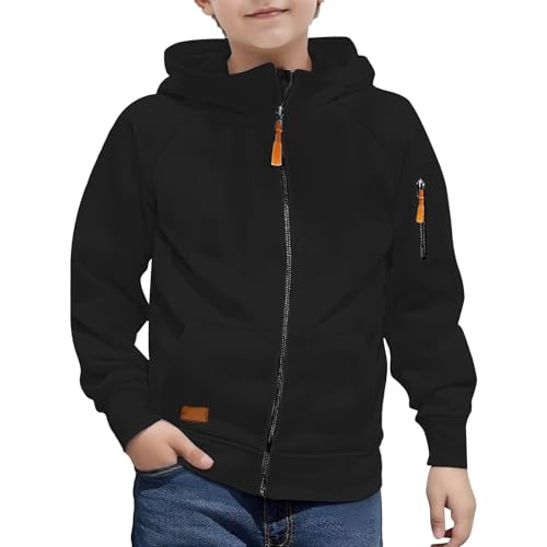 Boys Zip Up Hoodies Soft Fleece Basic Sweatshirt with Multiple Pockets School Athletic Pullover Fall Winter Casual Comfy Coat3