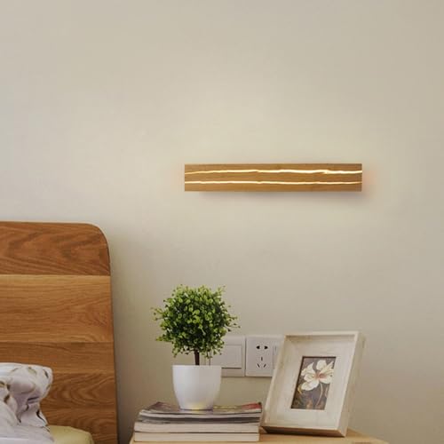 Lámparas de pared nórdicas con apliques LED verticales regulables de madera 3