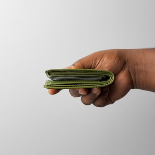 Image of Forest Green Genuine Leather Wallet for Men with 6 Card Slots | RFID Blocking | Bifold