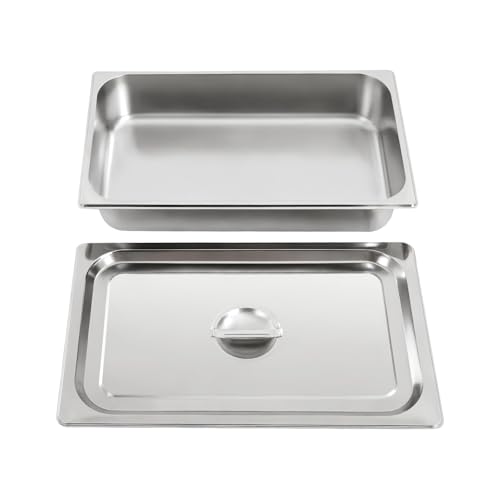 KigerNee Fiambreras de acero inoxidable, 4 unidades, de gran volumen, 9 L, herméticos para cocina/gastro, aptos para lavavajillas y congelador, apilables con tapa (21 x 12 x 4 cm)