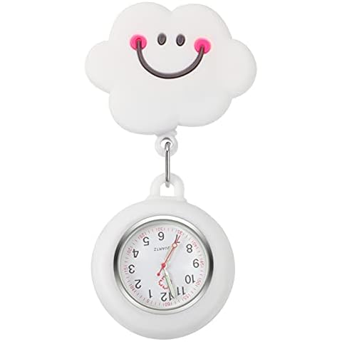 iplusmile Fob Watch Nurse Watch Retractable Clip-on Hanging Lapel Watches Silicone Cover Pocket Watch for Nurses Doctors Women Men Students Cover