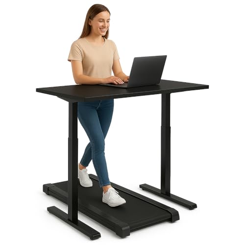 Image of Pulse Electric Height Adjustable Table Standing Desk| 80KG Wt Cap| 3 Year Warranty| Adaptor Hanger, Headphone & Cup Holder (Black Only Frame | No Tabletop)