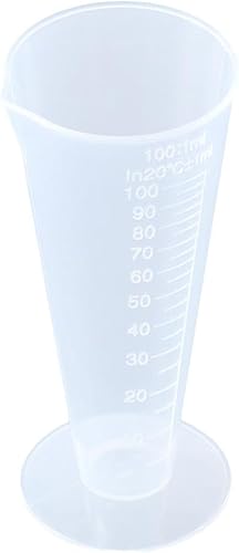 Miniatura 5 de FEIYING Vaso de laboratorio de plástico de 3 piezas de 3.4 fl oz, vaso de precipitados de capacidad en forma de cono base redonda de química de