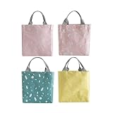 4 bolsas isotérmicas para el almuerzo, 4,9 L, para alimentos, función de retención de frío/calor, portátil, bolsa de pícnic, bolsa térmica aislada para playa, trabajo, viajes, 20 x 19 x 13 cm (E)