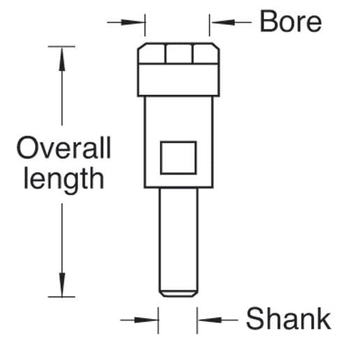Trend Spannzangenverlängerung 12mm Schaft 8mm Spannzange, Für den Einsatz in Oberfrästischen, bei denen nur eine begrenzte Schaftlänge der Oberfräser zur Verfügung steht, CE/128