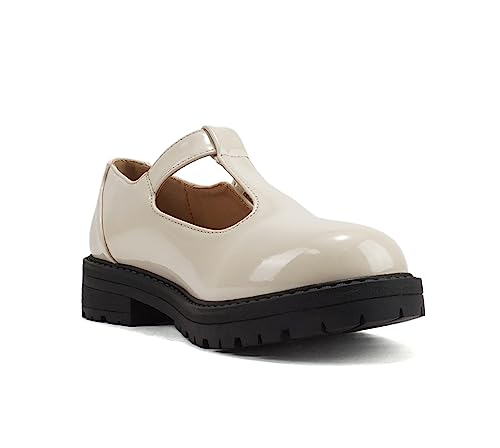 Soda “GARNY-2” ~ Little Kids/Children/Girls Round Closed Toe Hook & Loop T-Strap Mary Jane Lug Sole Low Heel Shoe4