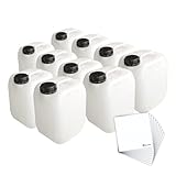 Trevendo 10 x 5 Liter Kanister lebensmittelecht, stapelbar, inkl. Beschriftungsetiketten