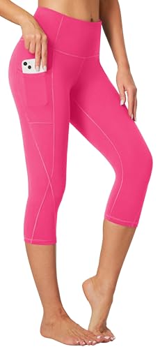 Image of Heathyoga Capri Leggings for Women High Waisted Capri Leggings with Pockets for Women Tummy Control Yoga Pants Women