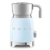 SMEG Retro 50s Style Milk Frother with 2 Disks 6 Preset Programs Hot or Cold Frothing and Induction Heating Pastel Blue