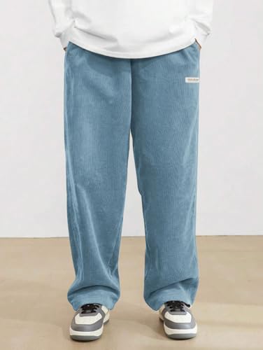 Image of ZAFUL Men's Corduroy Straight Leg Loose Fit Casual Pants