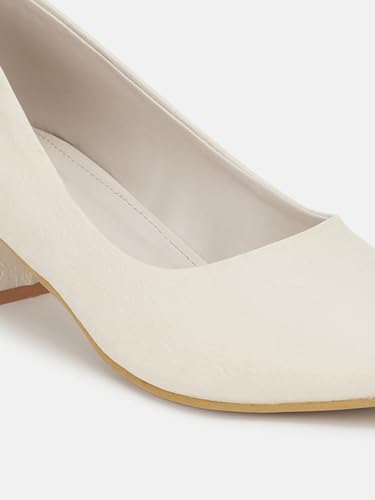 Image of Marc Loire Women's Textured Block Heel Pump Shoes for Office, Party and Formal Occasions