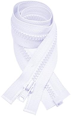 YKK Vislon Zipper #3 Molded Plastic Separating 36" - Sweaters - White (1 Zipper)