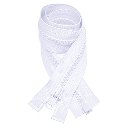 Ykk Vislon Zipper #3 Molded Plastic Separating 36" - Sweaters - White (1 Zipper) #TOP2