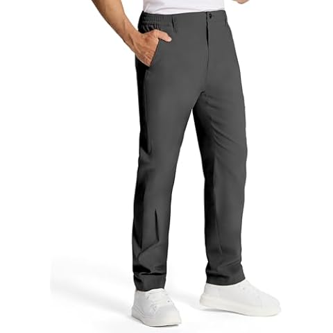 Susclude Chinos Pants Men Summer Casual Pants Dark Grey Cover
