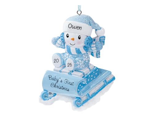 UniqXmas Personalized Baby's First Christmas Ornament 2026 – Free Customization | Custom B