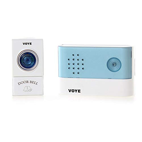 voye wireless intelligent remote control digital receiver doorbell - white + blue (mix design)