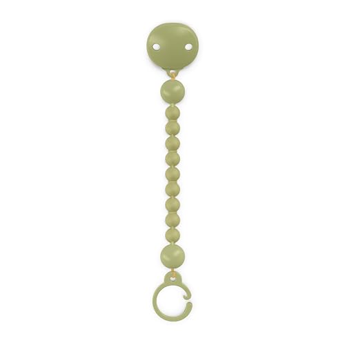 Suavinex, Broche Pinza de Silicona, Chupetero con Cadena de Silicona de una Única Pieza, +0 Meses, Flexible y de Tacto Agradable, Colour Essence, Turtle Green