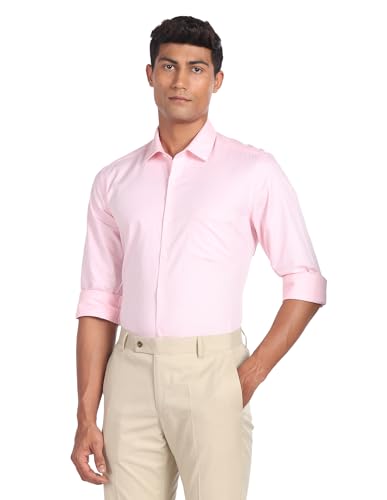 Image of Arrow Slim Fit Mens Formal Shirt - 100% Cotton, Breathable & Comfortable, Full Sleeves Shirts for Men