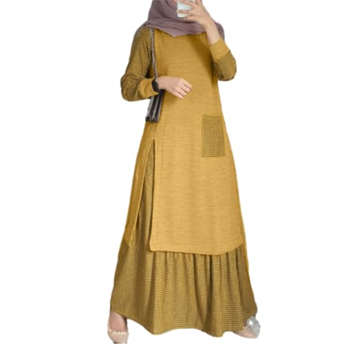 DOTBUY-SHOP Muslimisches Kleid Damen Ohne Hijab Muslim Sommerkleid Polyester Lange Robe Naher Osten Dubai Türkei Arab Islamischer Ramadan Gebetskleidung Abaya für Frauen S-5XL DOTBUY-SHOP Muslimisches Kleid Damen Ohne Hijab Muslim Sommerkleid Polyester Lange Robe Naher Osten Dubai Türkei Arab Islamischer Ramadan Gebetskleidung Abaya für Frauen S-5XL