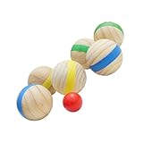 BESPORTBLE 7-teiliges Boccia-Spiel Aus Holz – Massivholz Für Kinder Spiel Für Partys Dekoration Und Erinnerungen