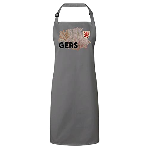 Tablier cuisine premium gris carte ancienne du Gers Occitanie