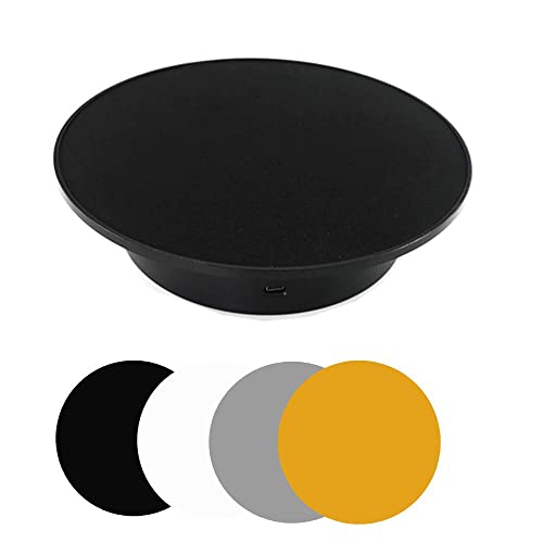 Motorized Rotating Display Stand Automatic Revolving Platform Ideal for 360 Degree Images, Product Display, Cake Display Photography Turntable for Product (Black)