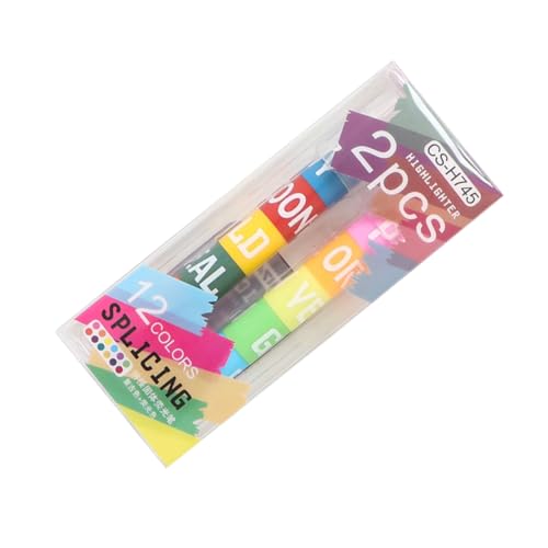 Baluue 2 piezas Rotuladores Fluorescentes Sólidos Ensamblables Colores Pastel Vintage sin Fugas para Subrayar y Escribir para Estudio y Oficina