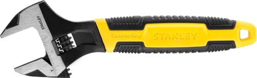 STANLEY 8in (200mm) Bi-Material Adjustable Wrench...