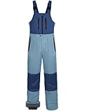 GEMYSE Herren Skihose Warm und Wasserdicht mit Verstellbaren Hosenträgern Winter-Snowboard-Latzhose(Smogblau mit Dunkelblau,XL)