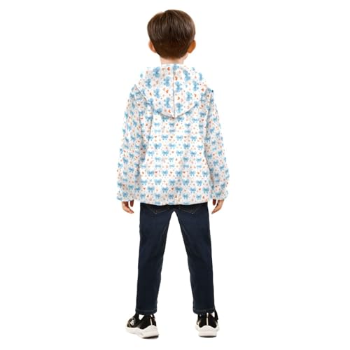 Bows Love Heart Boys Fleece Coat,Children's Zip-Up Hoodie Jacket,Baby Warm Fashion Outerwear 3-10T,A1132724
