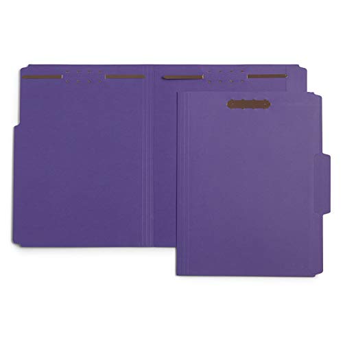 50 Purple File Folders With Fasteners, 1/3 Cut Reinforced Tab, Durable 2 Prong Fastener File Folder, Designed To Organize Standard Medical Files, Law Client Files, Office Reports, Letter Size, Purple #TOP2