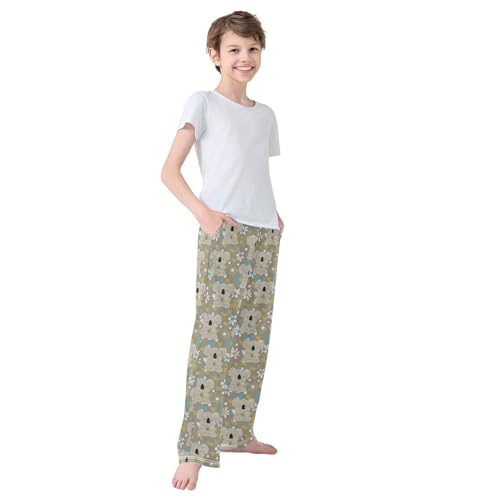 Boys' Pants Cute Koala Baby Flower Long Bottoms Jogger Pants Elastic Waist Trousers with Pockets S-XL4