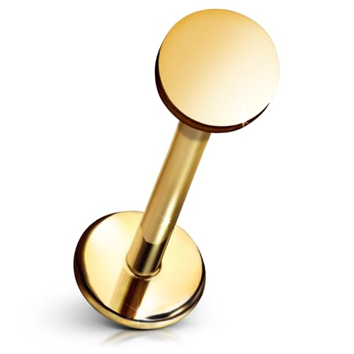 Circle Flat Back Stud – Single Titanium Earring, Push Pin Design for Sensitive Ears — (Single Earring)