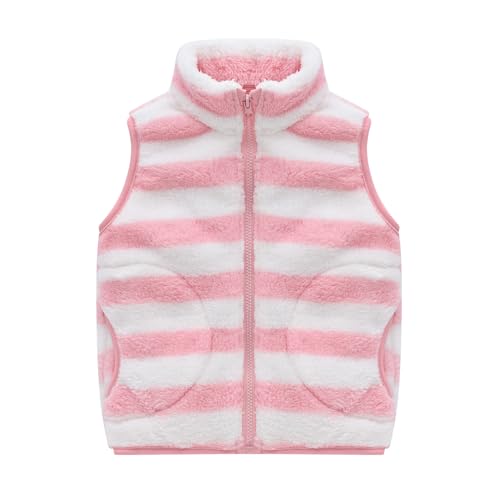 Kids Boys Girls Fleece Vest Sleeveless Waistcoat Zip Front Fall Winter Outwear Fashion Outdoor Clothes