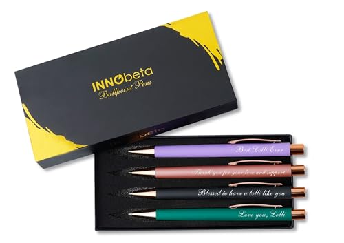 Lot de 4 stylos à bille InnoBeta Lolli, parfaits pour l'écriture quotidienne