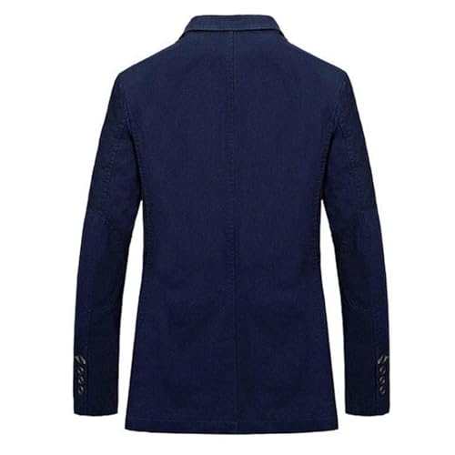 Men's Cotton Suit Jackets Business Casual Solid Color Multiple Pockets Loose Blazer Jacket2