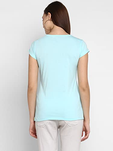 Image of Modeve Women Printed Cotton Blend Half Sleeve Round Neck T-Shirt for Summer