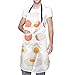 tuotaowenhua Schürze Spiegelei Cartoon Unisex lustige Backschürze einstellbare wasserdichte Schürzen mit Taschen zum Kochen Spiegelei Cartoon5