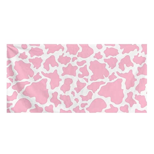 Pzz Beach Pink Cow Print Bath Towels For Bathroom Soft Oversized Bathing Body Towels Extra Large Beach Towel For Bathroom Home Beach Women Men Children #TOP16