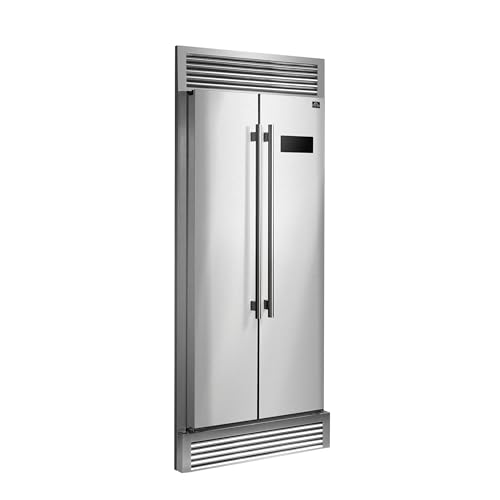 Forno Salerno 37-inch French Door Refrigerator - 15.6 Cu.Ft. Stainless Steel with LED Touch Control, w/Trim, Fast Cool, Fast Freeze & Spill-Proof Shelves on Fridge.com