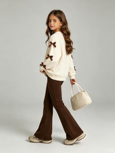 Image of Girls Outfits 2 Piece Long Sleeve Butterfly Sweatshirt and Pants Fall Clothing Set Size 7-14 Years
