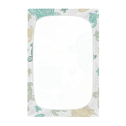Image of Sea Turtle Crib Sheets, Crib Sheets for Boys Girls, Breathable Soft Standard Toddler Crib Sheet 52 X 28 Inches
