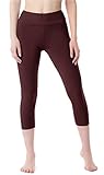 Merry Style Leggins 3/4 Mallas Deportivas de Algodón Mujer MS10-430 (Marrón, XXL)