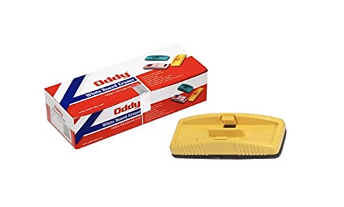 Oddy Non Magnetic Plastic Duster Eraser with 2 Marker Holder (Pack of 1) Perfect for Everyday Use, Yellow