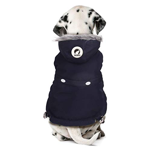 Alpha Dog AB1630 Canada Blue Coat for Dogs Size M, 30 cm, with Hood, Medium