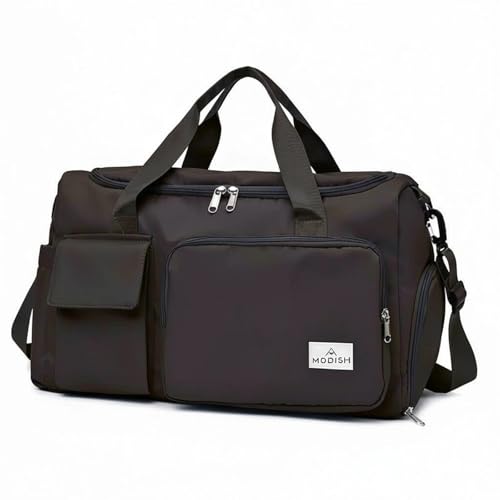 Image of Gym Bag Travel Large Capacity Portable Foldable Carry Luggage Bag | Multipurpose Duffel Bag for Gym, Sports, Weekend Trips, Travel & Storage | Lightweight Durable Overnight Bag (Black)