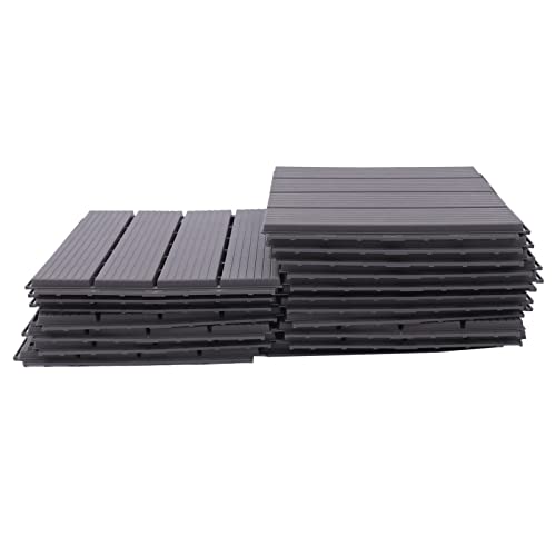 Lot de 22 plaques composites en plastique pour terrasses, dalles de terrasse emboîtables, dalles de sol, dalles de balcon, revêtement de terrasse, pour une utilisation en intérieur et en extérieur