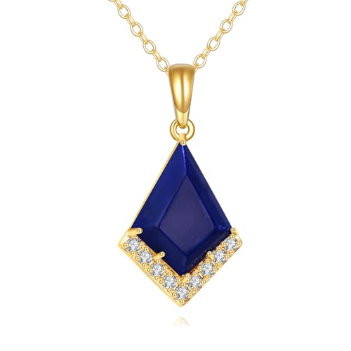 KECHO Lapis Lazuli Necklace 14K Gold Lapis Lazuli Jewelry Christmas Gifts For Women